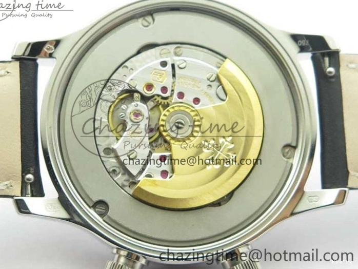 MIROTIME 0402 Stylish Calatrava 5524 Pilot Travel Time SS GRF Black Dial on Black Leather Strap A324 V 7108